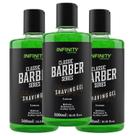 Kit 3 Gel Barbear Shaving Gel Infinity Looks Lemon 500ml