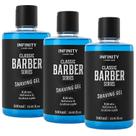 Kit 3 Gel barbear Shaving Gel Infinity Looks Menthol 500ml