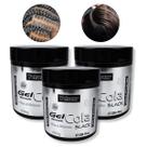 Kit 3 Gel Cola Black Siliconado Ação Prolongada 490g Yelsew Alta Fixação Cabeleireiro Barbearia Salão de Beleza Penteados