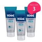 Kit 3 Gel de Barbear Hidratante Depil Homme Masculino 100g