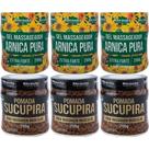 Kit 3 Gel Massageador Arnica Pura 200g + 3 Pomada Sucupira