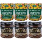 Kit 3 Gel Massageador Arnica Pura 200g + 3 Pomada Sucupira