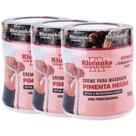 Kit 3 Gel Pimenta Negra 200g - Massageador, Redutor de Medidas e Celulites