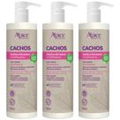 Kit 3 Gelatina Apse Apice Ativadora De Cachos Umidificadora Cabelos Cacheados Profissional 500ml