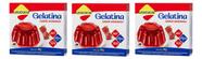 Kit 3 Gelatina Zero Açúcar Sabor Morango 10g Lowçucar