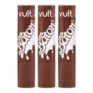 Kit 3 Gloss Stick Baton Labial Marrom Sabor Chocolate ao Leite Collab Vult 2g