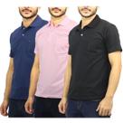 Kit 3 Gola Polo Piquet 100% Poliéster Masculina