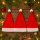 Kit 3 Gorro Natal Vermelho Chapéu Papai Noel Festa Natalina