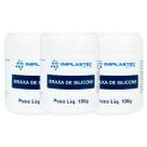 Kit 3 Graxa Silicone Dielétrica Implastec Lubrificantes Especiais IGS200 100g Para Equipamentos De Laboratório