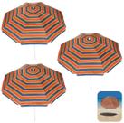 Kit 3 Guarda Sol 1,8m Aço Sombreiro Ipanema Praia Piscina Camping Vermelho - Tobee