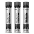 Kit 3 Hair Spray de Cabelo Fixação Extraforte 72h Finalizador de Penteados 400ml Vertix