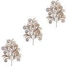 Kit 3 Haste Natalina Flor Glitter 60 cm - Decoração de Luxo Para Árvore de Natal - Enfeites Decorativos Pinheiro Papai Noel