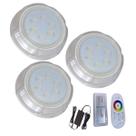 Kit 3 Hiper LED Piscina 9W RGB Policarbonato Controle Fonte