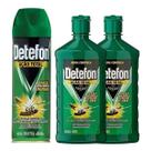 Kit 3 Inseticidas Ação Total Detefon 500ml e 300ml