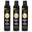 Kit 3 Instant Hair Plus Castanho Claro Maquiagem Para Calvície 300ml