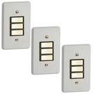 Kit 3 Interruptor Simples Horizontal 10a/250v Cinza Pial