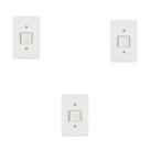 Kit 3 interruptor tecla bipolar paralelo 10a c/placa blux