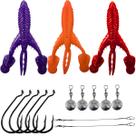 Kit 3 Iscas Craw Padlle + Anzol 4/0 + Chicote+ Down Shot 10