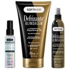 Kit 3 Itens Blindagem Softhair Spray Ultra Coat Spray Defrizante Creme Protetor Termico 230C