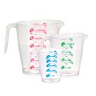 Kit 3 Jarra Medidora Plástico Transparente 500 1000 1500Ml Cozinha Receita Medida Dosadora Líquido