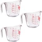 Kit 3 Jarras Medidora 500ml Marinex Com Alça Vidro Temperado