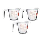 Kit 3 Jarras Medidoras Vidro Medidas 250ml Copo Dosador Alça Kit 3 Jarras Medidoras Vidro Medidas 250ml Copo Dosador Alça
