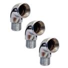 Kit 3 Joelho Cotovelo Curva Metal Crômado RM X RF 1/2'' X 90º Kit 3 Joelho Cotovelo Curva Metal Crômado RM X RF 1/2'' X 90º