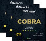 Kit 3 Jogos Cordas Violão Aço Cobra Bronze 011 GEEFLK