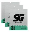 Kit 3 Jogos de Corda Ukulele Tenor Nylon .029 - SG Strings