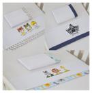 Kit 3 Jogos de Lençóis Mini Berço 9 peças Príncipe, animais e coleguinhas