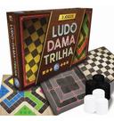 Kit 3 Jogos De Tabuleiro Família Ludo Dama Trilha Original