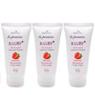 kIT 3 K-LUBY Gel Corporal Umectante Beijável Morango Sofisticatto (vermelho) 60g