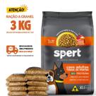 Kit 3 KG Ração Cachorro Spert Cães Premium Life Adultos Todos Os Portes Granel