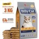 Kit 3 KG Ração Para Gato Billy Cat Select Gatos Adultos Frango Granel