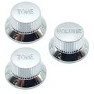 KIT 3 Knob Plástico Tone Guitarra Strato PSTT + PSVV Cromado