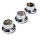 Kit 3 Knob Strato Volume Tone Tone Plástico ABS Cromado