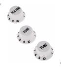 Kit 3 Knob Volume Guitarra Stratocaster Branco / Preto