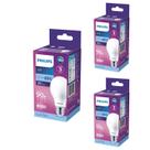 Kit 3 Lâmpada Led Bulbo 13w = 90w 1311lm Bivolt Philips 6500k branca Cor Da Luz Branco-frio