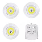 Kit 3 Lâmpada Led Luminária Sem Fio Controle Remoto Spots A Pilha AAA Para Guarda Roupa