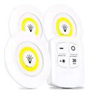 Kit 3 Lâmpada Luminária Led Spot Sem Fio Com Controle Remoto