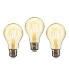 Kit 3 Lâmpadas Bulbo Filamento Led A60 4w 2200k Luz Âmbar