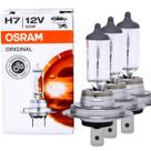 Kit 3 Lâmpadas Halógenas Osram H7 55W 12V Alta Durabilidade Farol Carro Moto Substituição Original Automotiva