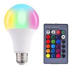 Kit 3 Lâmpadas Led Rgb 16 Cores 5w Bivolt E27 Com Controle Remoto