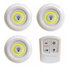 Kit 3 Lâmpadas Luminária Led Spot Sem Fio Controle Remoto Kit 3 Lâmpadas Luminária Led Spot Sem Fio Controle Remoto