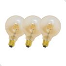 Kit 3 Lâmpadas Mini Balloon Filamento LED Âmbar 2400K - Branco Quente 4W Bivolt Luminatti LM559