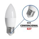Kit 3 Lâmpadas Vela LED Leitosa Soquete E27 4 Watts Branco Frio 6.500 K Kit 3 Lâmpadas Vela LED Leitosa Soquete E27 4 Watts Branco Frio 6.500 K
