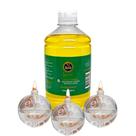 Kit 3 Lamparina Bola + 500ml Fluido Citronela