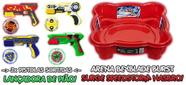 Kit 3 Lançador de Pião 3 Pião Combate + Arena Beyblade Hasbro