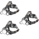 Kit 3 Lanterna Recarregável de cabeça 3 leds Forte Camping Acampamento Escalada