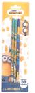 Kit 3 Lapis Preto HB Minions Licenciado Escolar Infantil Grafite